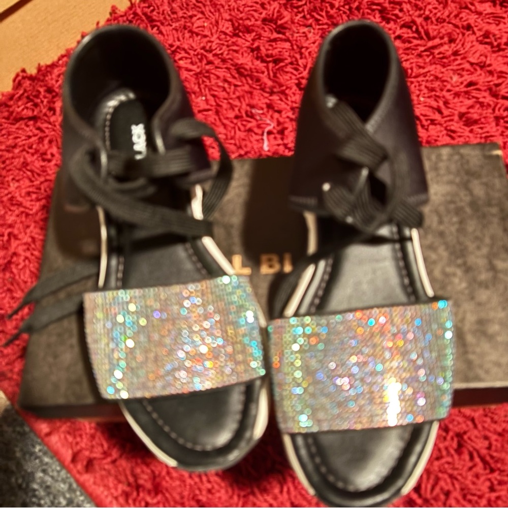 All black sandals